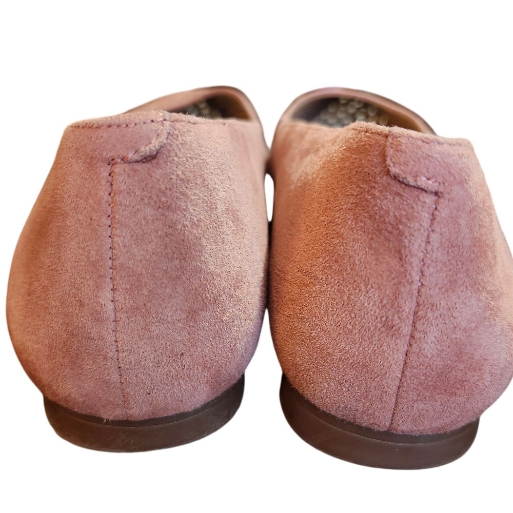 Vionic Carmela Sz 7.5 Dusty Petal Pink Suede Laser Cut Pointed Toe Ballet Flats - Picture 5 of 10